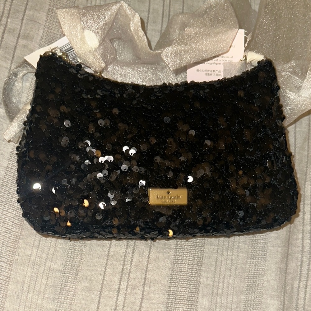Kate Spade Black Sequin Clutch